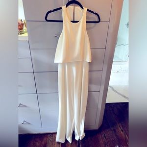 JAY GODFREY WHITE JUMPSUIT CUT-OUT BACK